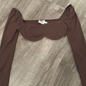 Princess Polly brown crop top